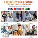 2 IN 1 Wireless Lavalier Microphone Portable Audio Video Recording Mini Mic for iPhone Android Live Broadcast Gaming Phone Mic