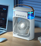 2024 NEW Portable Fan Air Conditioners USB Electric Fan LED Night Light Water Mist Fun 3 in 1 Air Humidifie for Home