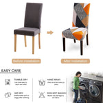 1/2/4/6PCS Spandex Chair Covers Printed Stretch Elastic Universal Chair Cover Slipcovers For Dining Room Wedding Banquet Hotel