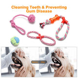 1 Set Dog Chewing Toys Set Chew Toys Gift Set Pet Rope Flying Discs Toy Durable Braided Bone Chewing Training Toys Rope 5-10 pcs