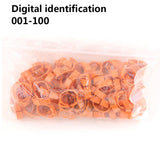 100PCS Chicken Leg Ring Adjustable Poultry Leg Buckle Digital Label Ring for Chicken Duck Pigeon Poultry Farming Distinction 20E