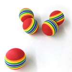 10Pcs Rainbow 3.5cm Cat Toy Ball Interactive Cat Toys Play Chewing Rattle Scratch EVA Ball Training Pet Supplies Tooth Cleaning