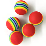 10Pcs Rainbow 3.5cm Cat Toy Ball Interactive Cat Toys Play Chewing Rattle Scratch EVA Ball Training Pet Supplies Tooth Cleaning