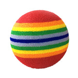 10Pcs Rainbow 3.5cm Cat Toy Ball Interactive Cat Toys Play Chewing Rattle Scratch EVA Ball Training Pet Supplies Tooth Cleaning