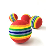 10Pcs Rainbow 3.5cm Cat Toy Ball Interactive Cat Toys Play Chewing Rattle Scratch EVA Ball Training Pet Supplies Tooth Cleaning