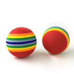 10Pcs Rainbow 3.5cm Cat Toy Ball Interactive Cat Toys Play Chewing Rattle Scratch EVA Ball Training Pet Supplies Tooth Cleaning