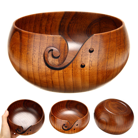 14-16CM Handmade Wood Yarn Bowl Knitting Storage Bowl Crochet Bowl Knitter Bowl Yarn Holder