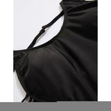 Damen Mit Schleife solide Sport Halter Weiß Schwarz Einteiler Bademode - Solide Kreuz und quer M L XL Weiß / Super Sexy - app80