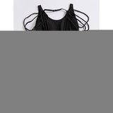 Damen Mit Schleife solide Sport Halter Weiß Schwarz Einteiler Bademode - Solide Kreuz und quer M L XL Weiß / Super Sexy - app80