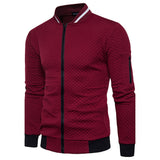 Herrn Alltag / Wochenende Aktiv Frühling / Sommer / Herbst Standard Jacke, Patchwork Schwarz & Weiß Ständer Langarm Polyester Grau / Hellgrau / Wein / Winter - app80