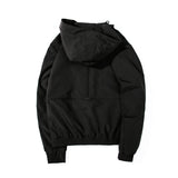 Men's Daily Basic / Street chic Spring / Fall & Winter Regular Jacket, Solid Colored Hooded Long Sleeve Polyester Print Black / Dark Gray / Khaki - app80