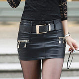 Women's Going out Street chic PU Mini Bodycon Skirts - Solid Colored Split Black Red S M L / Sexy / Slim