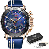 Relogio Masculino 2019 New LIGE Sport Chronograph Mens Watches Top Brand Casual Leather Waterproof Date Quartz Watch Man Clock - app80