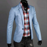 Men's Daily / Work Spring / Fall Regular Blazer, Solid Colored Notch Lapel Long Sleeve Cotton Dark Blue / Green / Blue XL / XXL / XXXL / Slim - app80