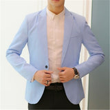 Men's Daily Spring / Fall Regular Blazer, Solid Colored V Neck Long Sleeve Linen Pink / Light Blue / Dark Gray XL / XXL / XXXL / Business Casual / Slim - app80
