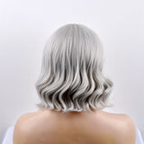 Synthetic Wig Natural Wave Bob Haircut / With Bangs Synthetic Hair Gray Wig Women's Short Capless