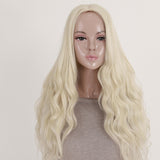 women s fashionable blonde color long length top quality synthetic wigs