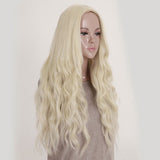 women s fashionable blonde color long length top quality synthetic wigs