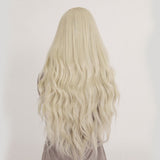 women s fashionable blonde color long length top quality synthetic wigs