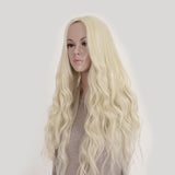 women s fashionable blonde color long length top quality synthetic wigs