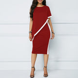 dasda  Women's Basic Sheath Dress - Solid Colored Blue Black Red XXXL XXXXL XXXXXL