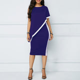dasda  Women's Basic Sheath Dress - Solid Colored Blue Black Red XXXL XXXXL XXXXXL