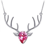 Women's Crystal Necklace Classic Elk Sweet Cute Alloy Light Purple Blue Pink 50 cm Necklace Jewelry 1pc For Christmas Festival