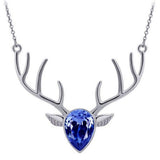 Women's Crystal Necklace Classic Elk Sweet Cute Alloy Light Purple Blue Pink 50 cm Necklace Jewelry 1pc For Christmas Festival
