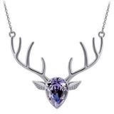 Women's Crystal Necklace Classic Elk Sweet Cute Alloy Light Purple Blue Pink 50 cm Necklace Jewelry 1pc For Christmas Festival
