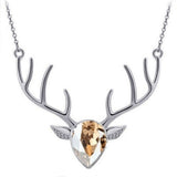 Women's Crystal Necklace Classic Elk Sweet Cute Alloy Light Purple Blue Pink 50 cm Necklace Jewelry 1pc For Christmas Festival