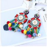 Women's Multicolor Drop Earrings Tassel Boho Shell Earrings Jewelry Rainbow For Daily Festival 1 Pair