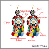 Women's Multicolor Drop Earrings Tassel Boho Shell Earrings Jewelry Rainbow For Daily Festival 1 Pair