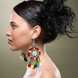 Women's Multicolor Drop Earrings Tassel Boho Shell Earrings Jewelry Rainbow For Daily Festival 1 Pair