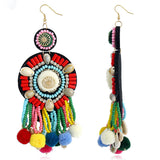 Women's Multicolor Drop Earrings Tassel Boho Shell Earrings Jewelry Rainbow For Daily Festival 1 Pair