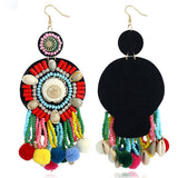 Women's Multicolor Drop Earrings Tassel Boho Shell Earrings Jewelry Rainbow For Daily Festival 1 Pair