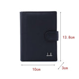 Men's Cowhide Wallet Solid Color Black