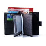 Men's Cowhide Wallet Solid Color Black