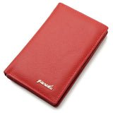 Unisex Cowhide Wallet Solid Color Black / Red