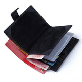 Men's Cowhide Wallet Solid Color Black