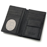 Unisex Cowhide Wallet Solid Color Black / Red