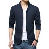 Men's Daily Chinoiserie Spring &  Fall Short Jacket, Solid Colored Stand Long Sleeve Polyester White / Black / Khaki / Slim