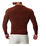 Men's Solid Colored Cardigan Black / Dark Gray / Light Brown L / XL / XXL