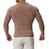 Men's Solid Colored Cardigan Black / Dark Gray / Light Brown L / XL / XXL