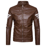 Men's Daily Street chic Winter Regular Jacket, Color Block Stand Long Sleeve Polyester Brown / Black