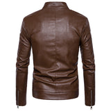 Men's Daily Street chic Winter Regular Jacket, Color Block Stand Long Sleeve Polyester Brown / Black