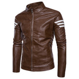 Men's Daily Street chic Winter Regular Jacket, Color Block Stand Long Sleeve Polyester Brown / Black