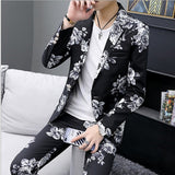 Men's Suits Notch Lapel Polyester Blue / White / Black / Slim