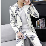 Men's Suits Notch Lapel Polyester Blue / White / Black / Slim