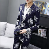 Men's Suits Notch Lapel Polyester Blue / White / Black / Slim