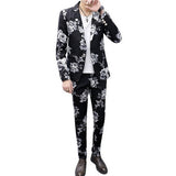 Men's Suits Notch Lapel Polyester Blue / White / Black / Slim
